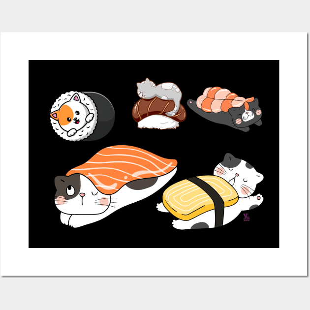 Sushi Cat Wall Art by Viper Unconvetional Concept